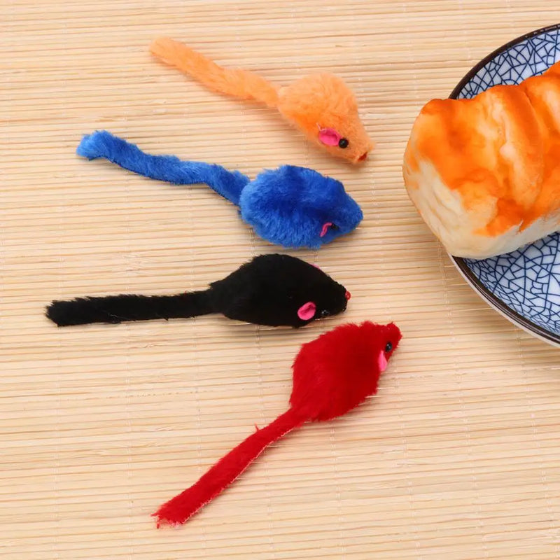 10pcs/lot Mini Colorful Cat Toys Plush False Mouse Toys for Cats Kitten Animal Funny Playing Cat Products Pet Cat Supplies