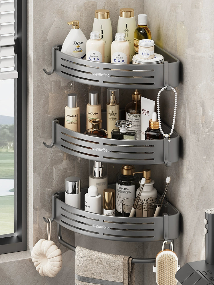 Wall-Mounted Toilet Corner Basket Punch-Free Wash Table Rack