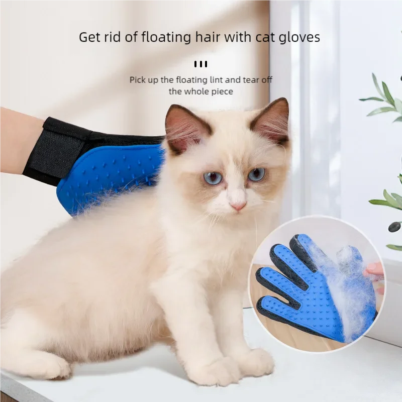 Pet Cat Hair Remover Gloves Rubber Cat Dog Massage Bathing Cleaning Grooming Supplies Silicone Hair Sticking Floating Brush