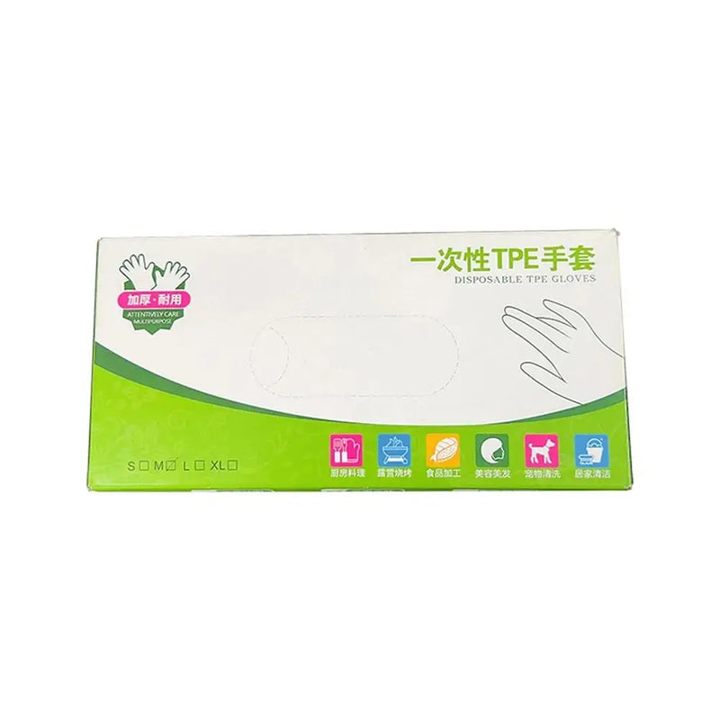 100Pcs Acid Work Safety Disposable Gloves New Food Grade TPE Latex Free Gloves Non-Slip Transparent Cleaning Gloves