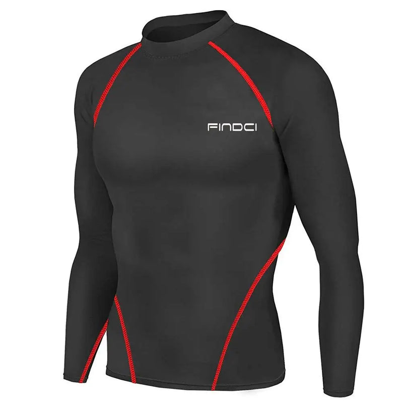 Men's Sports Running Compression Shirt Skin-Tight Long Sleeves Quick Dry Fitnes