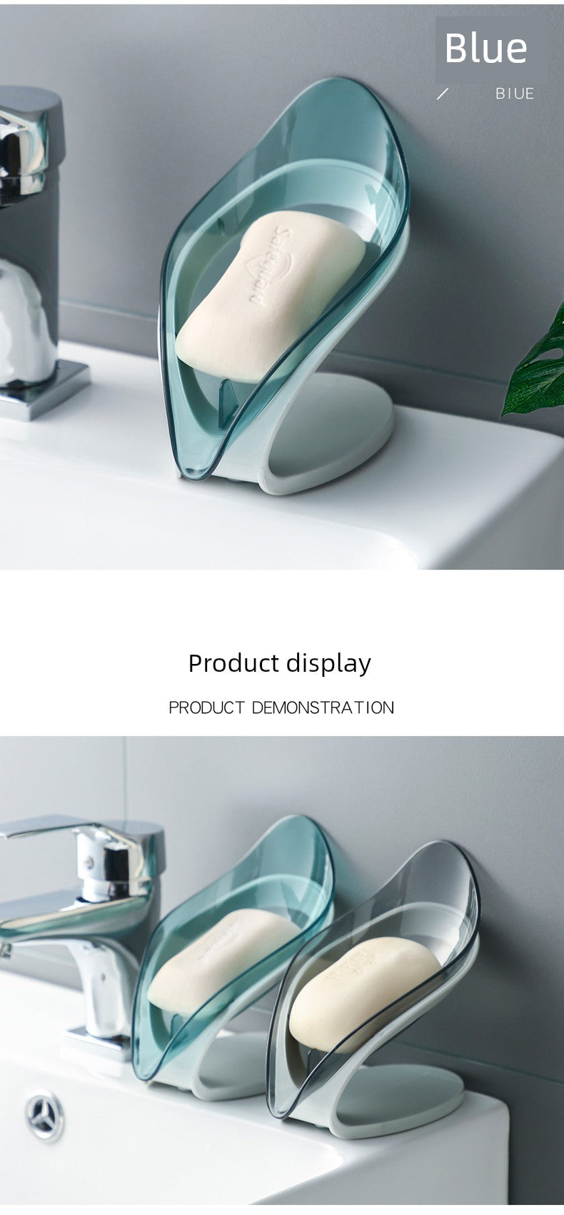 Creative Leaves Soap Dish Bathroom Non-Slip Mat No Suction Cup Soap Holder Bathroom Draining Laundry Soap Box Storage Rack