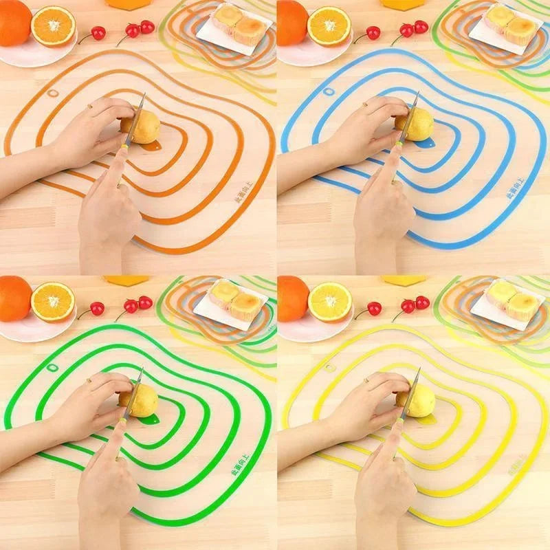 4pcs Kitchen Non-slip Chopping Blocks Flexible Cutting Board Plastic Cutting Boards Classification Chopping Board Kitchen Tool