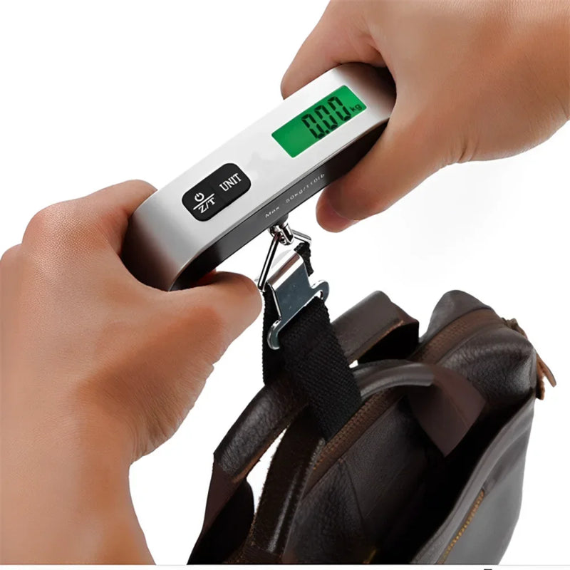 50kg/110lb Portable Electronic Hand Luggage Scale LCD Digital Display Balance Scale Suitcase Travel Weighs Baggage Weight Tool