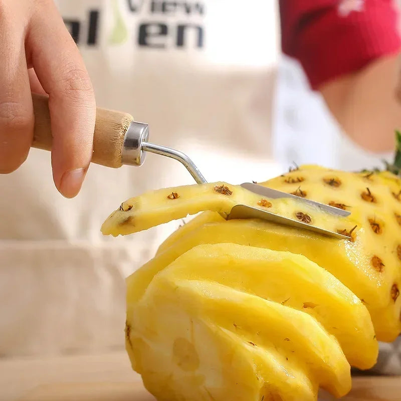 Pineapple Peeler Remover Slicer Tool, Stainless Steel Pineapple Eye Clip Cutter Sugarcane Peeling Knife for Kitchen Tool