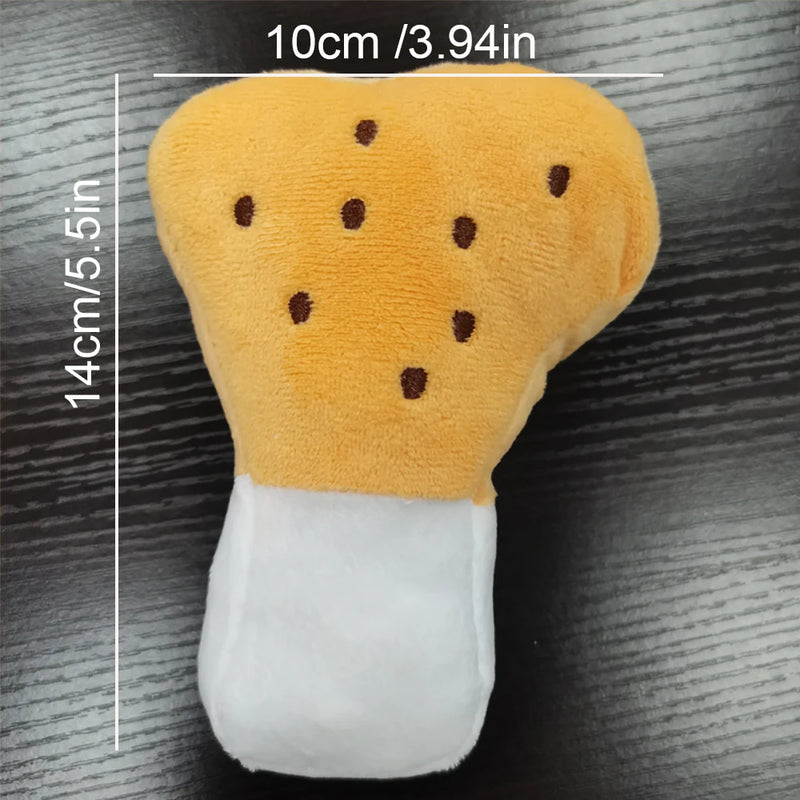 Pet Plush Toy Chicken Thigh Shape Stuffed Toy Dog Squeak Toys Pet Dog Cat Teeth Care