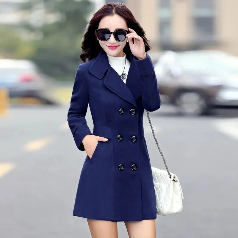 Woman Autumn Winter Jacket 2024 Wool Coats For Women Overcoat Double-breasted Woolen Jackets For Women Outerwear