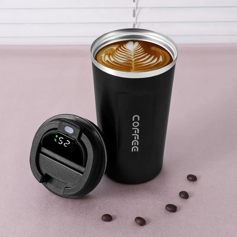 380/510ml Thermos Coffee Mug Stainless Steel Coffee Cup Temperature Display Vacuum Flask Thermal Tumbler Insulated Water Bottle