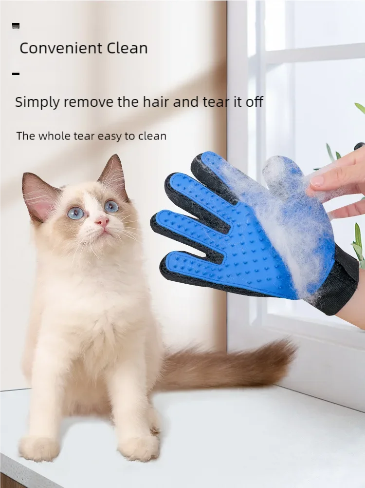 Pet Cat Hair Remover Gloves Rubber Cat Dog Massage Bathing Cleaning Grooming Supplies Silicone Hair Sticking Floating Brush