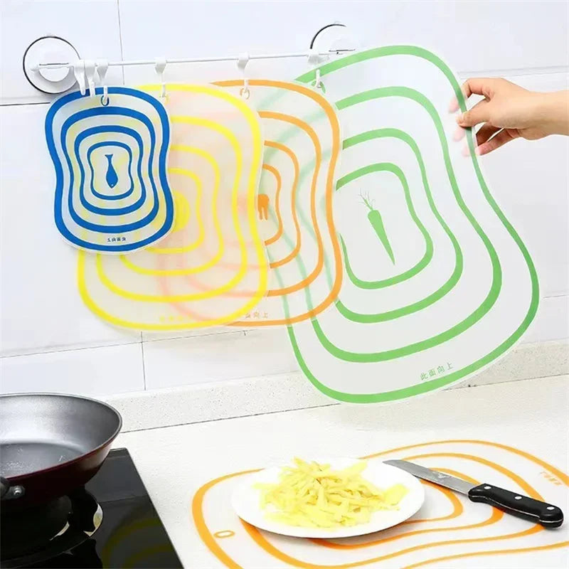 4pcs Kitchen Non-slip Chopping Blocks Flexible Cutting Board Plastic Cutting Boards Classification Chopping Board Kitchen Tool