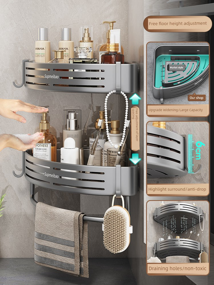 Wall-Mounted Toilet Corner Basket Punch-Free Wash Table Rack