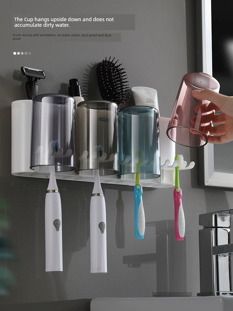 Gargle Cup Wall-Mounted Storage Box Toothbrush Rack