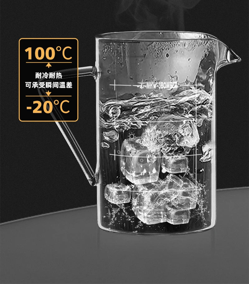 MHW-3BOMBER 360/500ML Coffee Server with Handle Clear Glass Hand Brewed Coffee Sharing Pot for Tea Beer Coffee Home Kitchen Tool