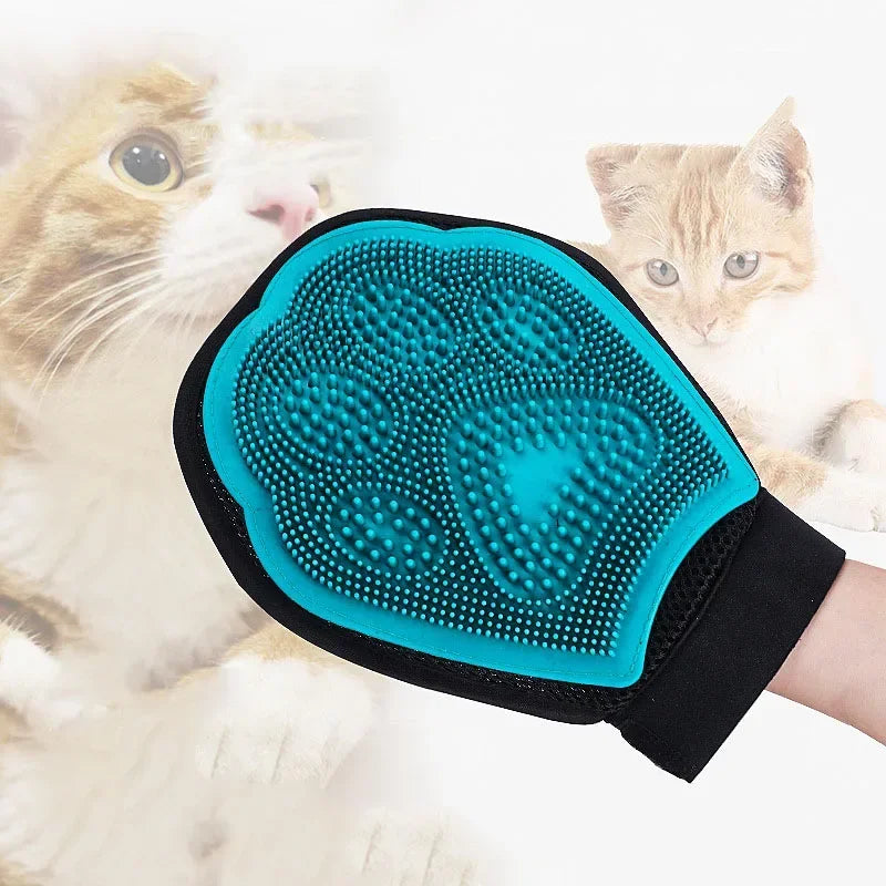 Dog Cat Hair Comb Cleaning Brush Comb Both Sides Massage Hair Removal Dog Bath Glove Blue Pet Grooming Products