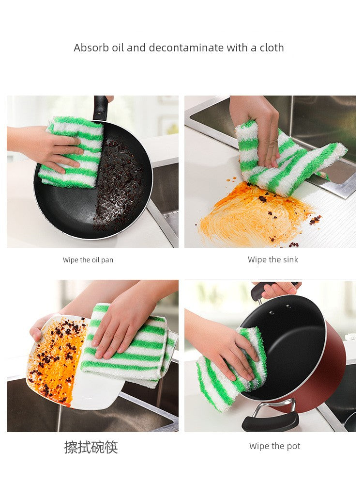 For Home Kitchen Oil-Removing Rag Lint-Free Dish Towel