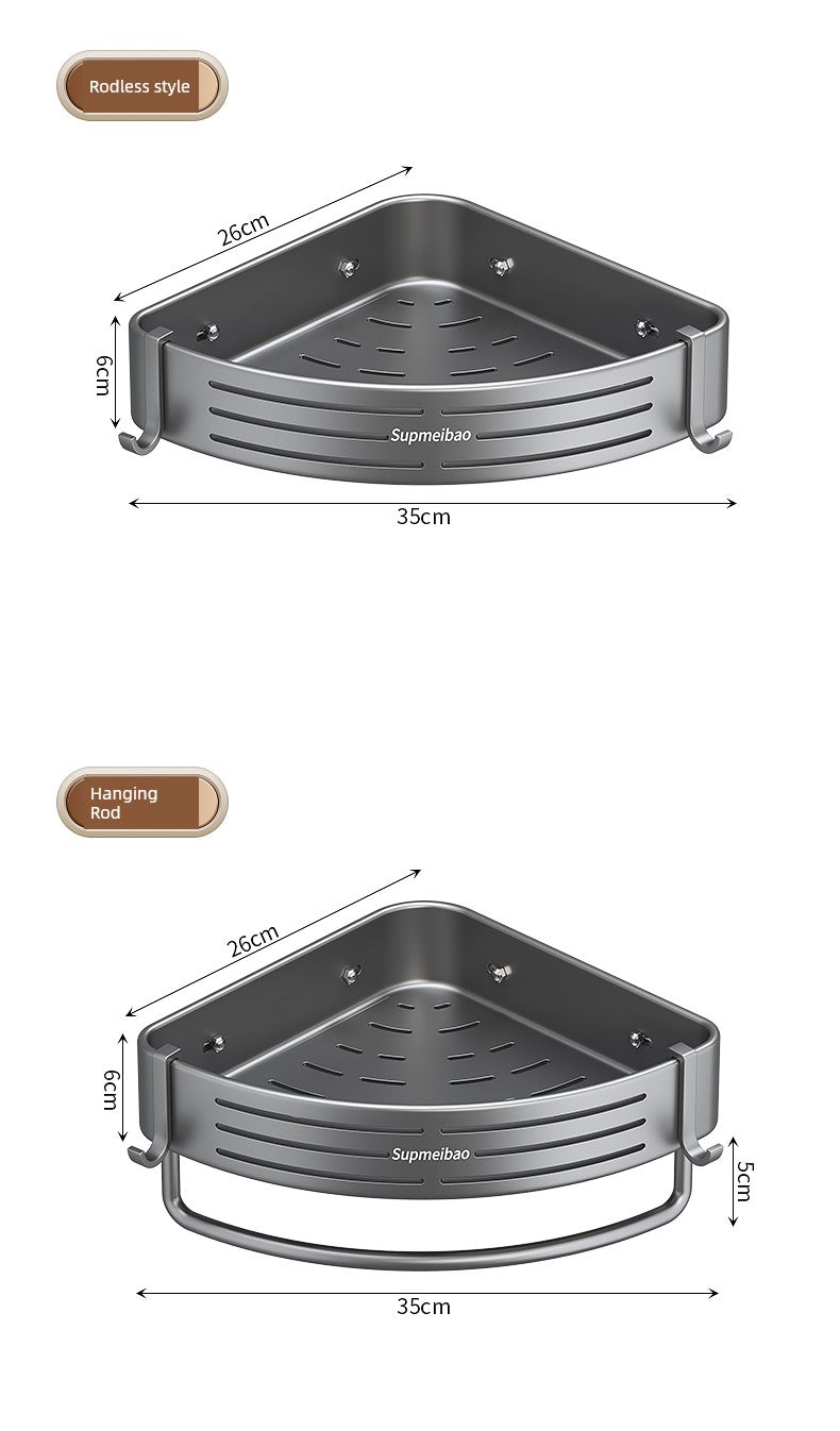 Wall-Mounted Toilet Corner Basket Punch-Free Wash Table Rack