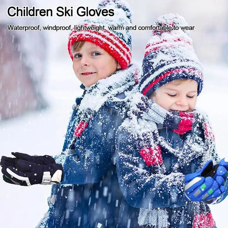 Waterproof Children Ski Gloves Cute Non-slip Windproof Mitten Thicken Warm Kid Gloves Snow Snowboard