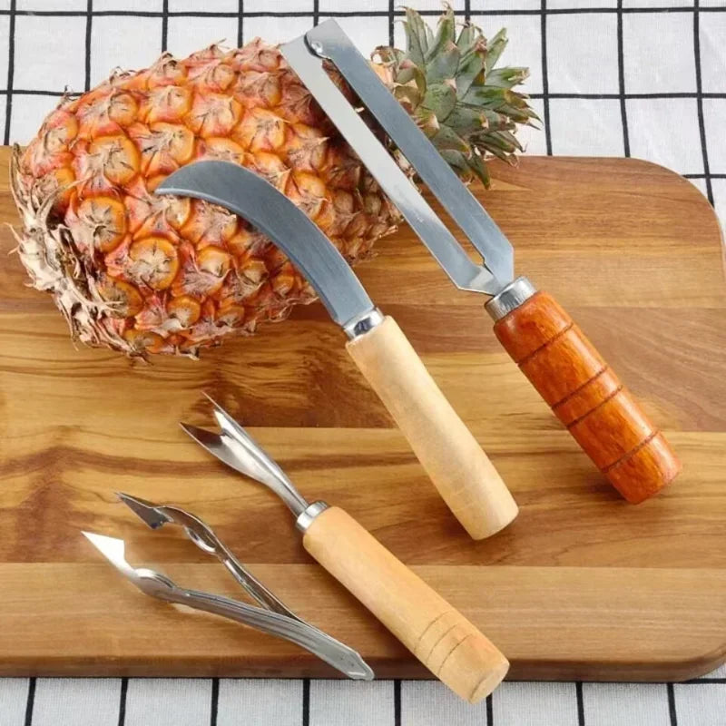 Pineapple Peeler Remover Slicer Tool, Stainless Steel Pineapple Eye Clip Cutter Sugarcane Peeling Knife for Kitchen Tool