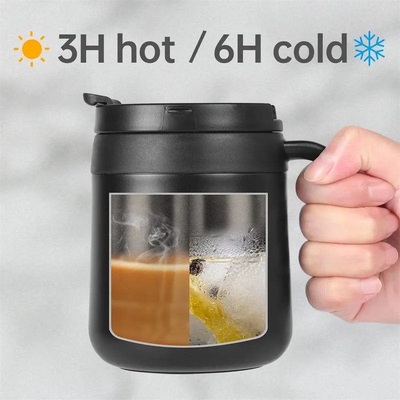 350/500ml Insulated Coffee Mug with Handle Stainless Steel Insulated Mug Coffee Tumbler Thermos Tea Cups with Lip