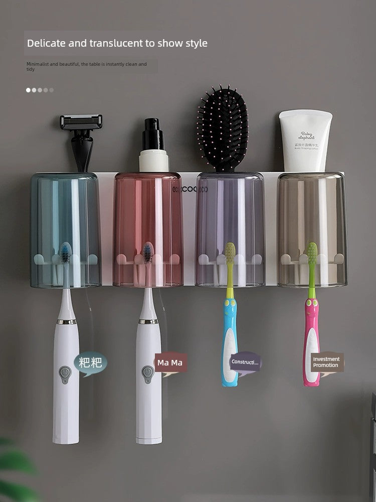 Gargle Cup Wall-Mounted Storage Box Toothbrush Rack