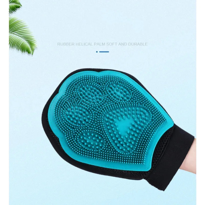 Dog Cat Hair Comb Cleaning Brush Comb Both Sides Massage Hair Removal Dog Bath Glove Blue Pet Grooming Products