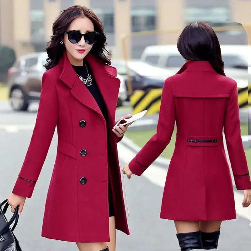 Woman Autumn Winter Jacket 2024 Wool Coats For Women Overcoat Double-breasted Woolen Jackets For Women Outerwear