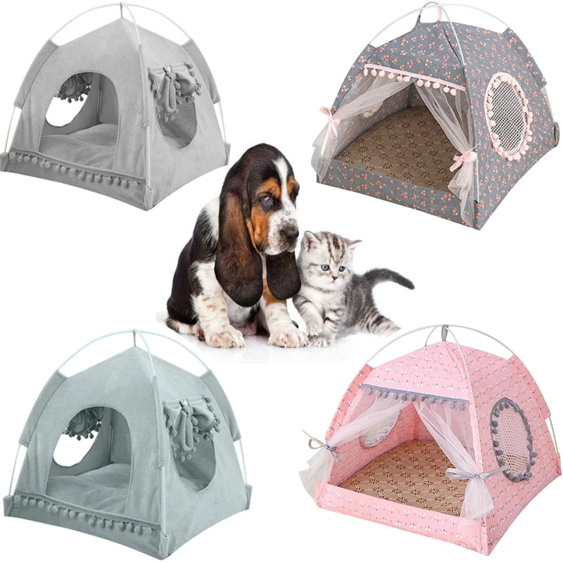 Cat Tent Bed Pet Products The General Teepee Closed Cozy Hammock With Floors Cat House Pet Small Dog House Accessories Products