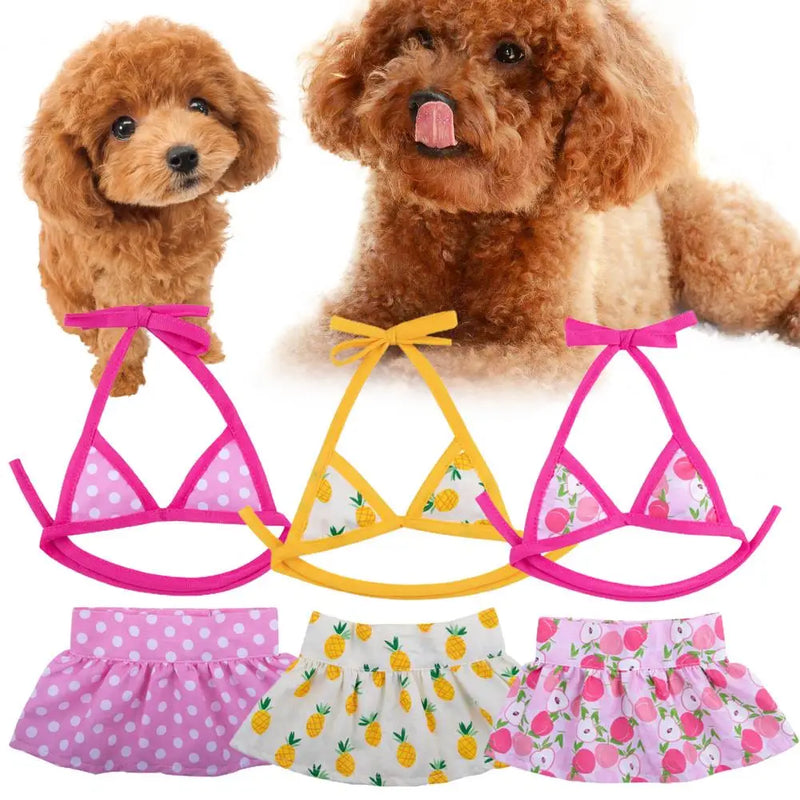 4 Styles Dog Bikini Girl Dog Swimsuit Dog Bathing Dress Hawaiian Pet Beach Party Dress Summer Dog Dress Girl Dog Cat Beach