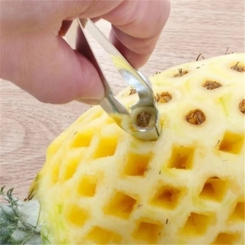 Pineapple Peeler Remover Slicer Tool, Stainless Steel Pineapple Eye Clip Cutter Sugarcane Peeling Knife for Kitchen Tool