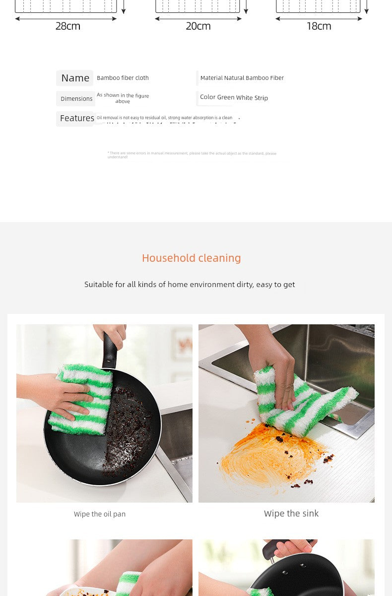 For Home Kitchen Oil-Removing Rag Lint-Free Dish Towel