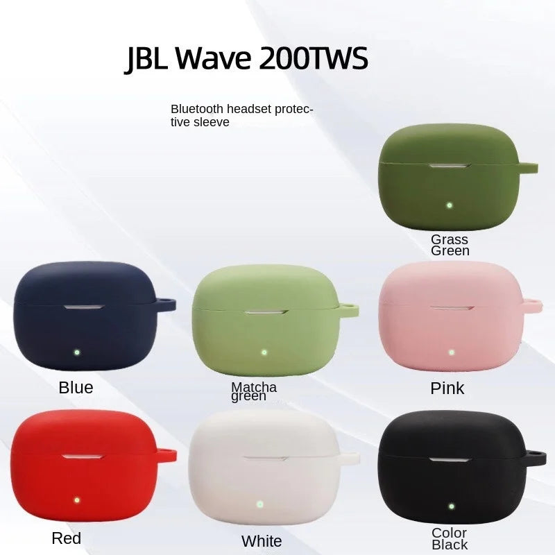 1pc For JBL Wave 200TWS Case Solid Color Earphone Cover fundas for jbl 200 shell soft Shockproof Silicone hearphone Accessories