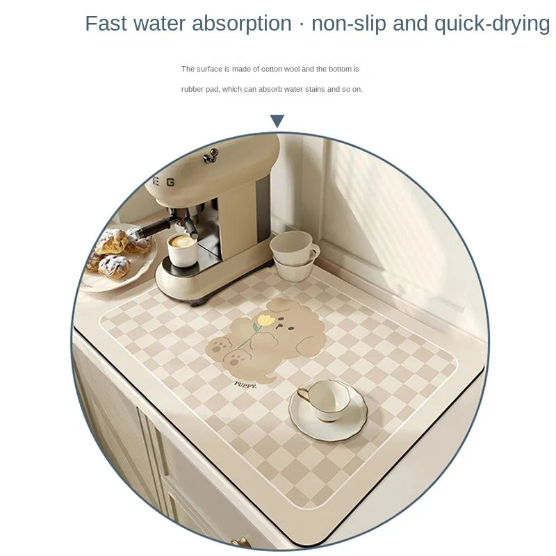 Non-slip Kitchen Absorbent Mat Placemats Table MATS Diatom Mud Waterproof Insulation Insulation Non-slip Placemats  Drain Plate