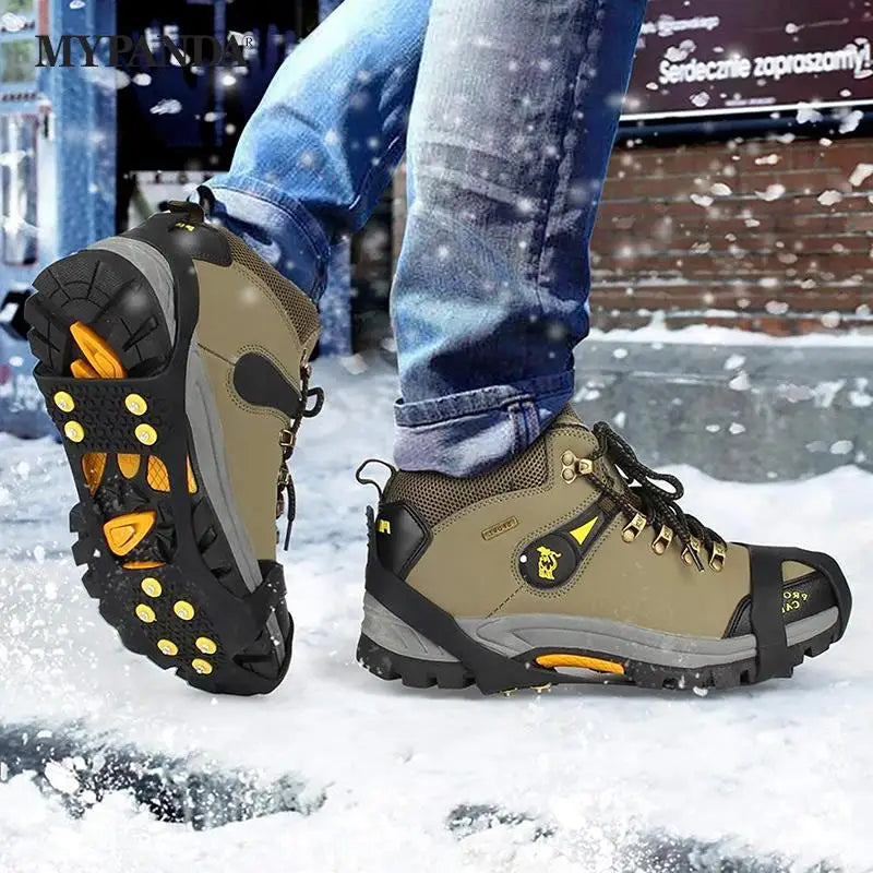 1pair Sport Shoes Cover For Women Men Boots Cover 10-Stud Snow Ice Claw Climbing Anti Slip Spikes Grips Crampon Cleats