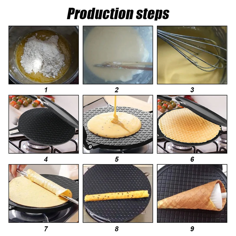 Non-Stick Omelet Mold Egg Roll Baking Pan Waffles for The Baking Pan Cake Ice Cream Cone Maker Bakeware