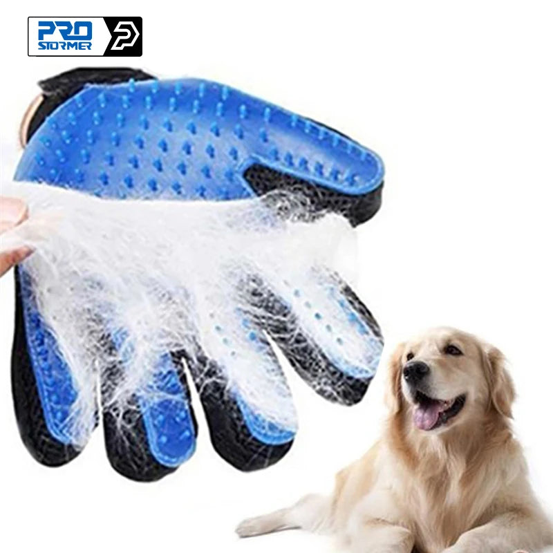 Dog Pet Grooming Glove Silicone Cats Brush Comb Deshedding Hair Gloves Dogs Bath Cleaning Supplies Animal Combs by PROSTORMER