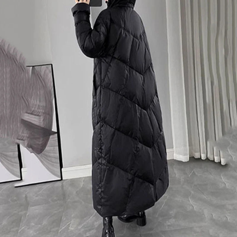 2024 Winter Puffer Coat Womens Long Warm Down Cotton Coat Korean Hodoed Cotton-Padded Coat Women's Jacket Female Casual Overcoat