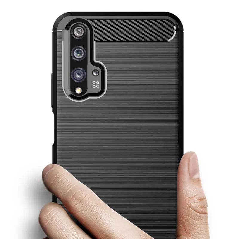 For Nova 5T Silicone Case Shockproof Back Cover For Huawei Nova 5t pro Phone Cases For nova5t pro Carbon Fiber Case Coque Fundas