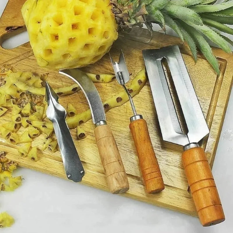 Pineapple Peeler Remover Slicer Tool, Stainless Steel Pineapple Eye Clip Cutter Sugarcane Peeling Knife for Kitchen Tool