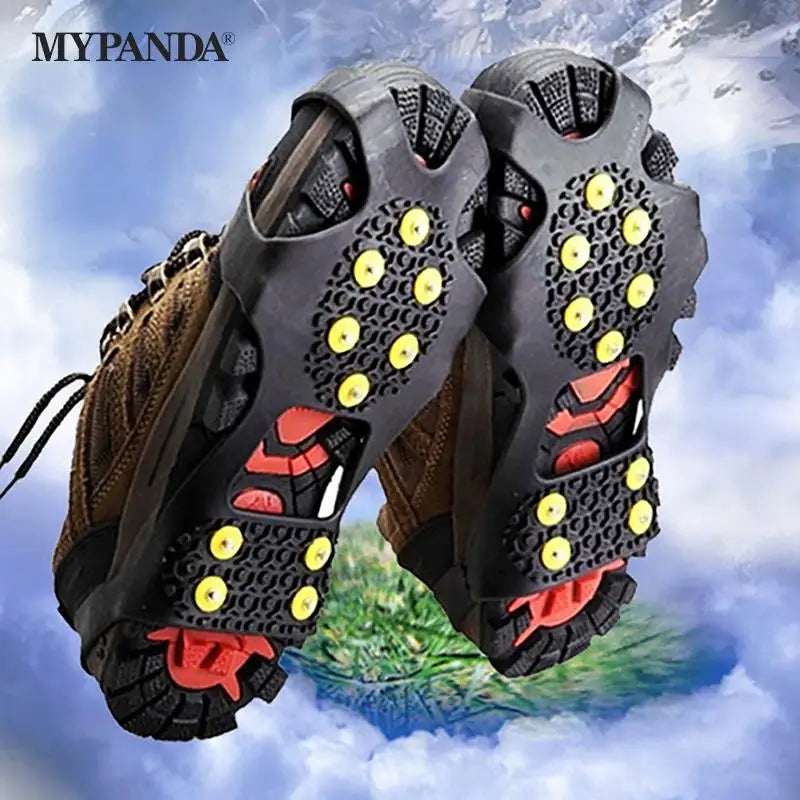 1pair Sport Shoes Cover For Women Men Boots Cover 10-Stud Snow Ice Claw Climbing Anti Slip Spikes Grips Crampon Cleats