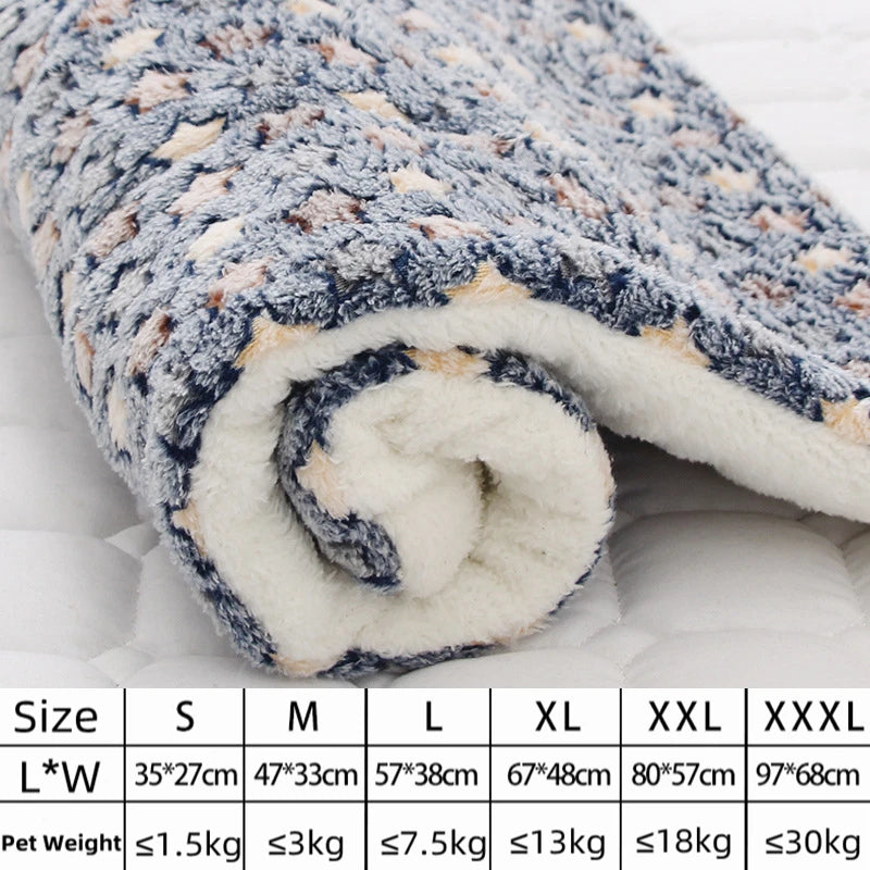 Washable Dog Bed Thickened Dog Mat Pet Cat Soft Fleece Pad Blanket Mat Cushion Home Bed Rug Keep Warm Pet Supplies cama perro