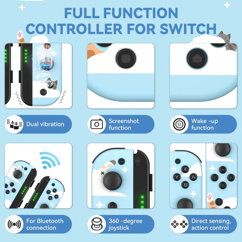 For Joycons joystick For Nintendo Switch/Pc Gamer/Android/Video Mini Handheld Wireless Controller Bluetooth Gamepad With 8bitdo