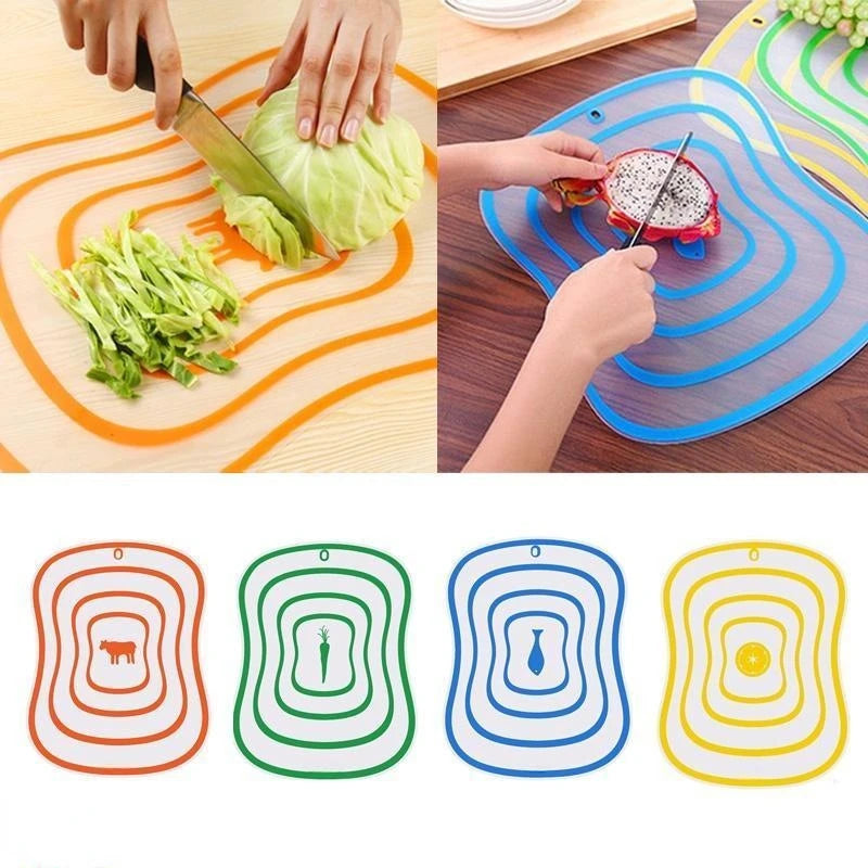 4pcs Kitchen Non-slip Chopping Blocks Flexible Cutting Board Plastic Cutting Boards Classification Chopping Board Kitchen Tool